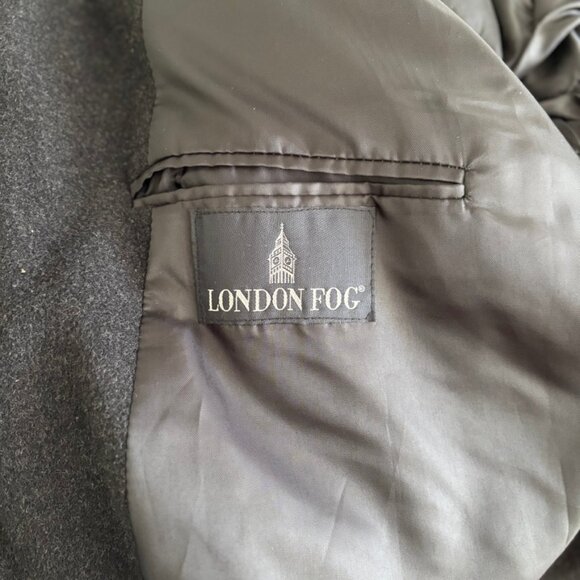 London Fog charcoal wool trench, men's XL - Picture 3 of 4